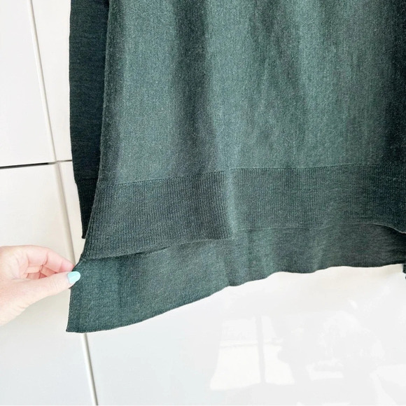 Pendleton Women’s Wool Sweater Small Green High Low Hem Long Sleeve Relaxed Fit - Picture 3 of 6